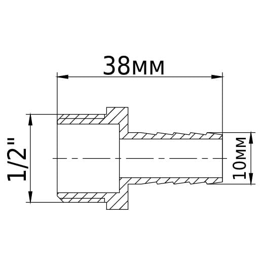 Штуцер латунный 1/2 ЗРх10мм - фото 4 Штуцер латунный 1/2 ЗРх10мм - фото 4