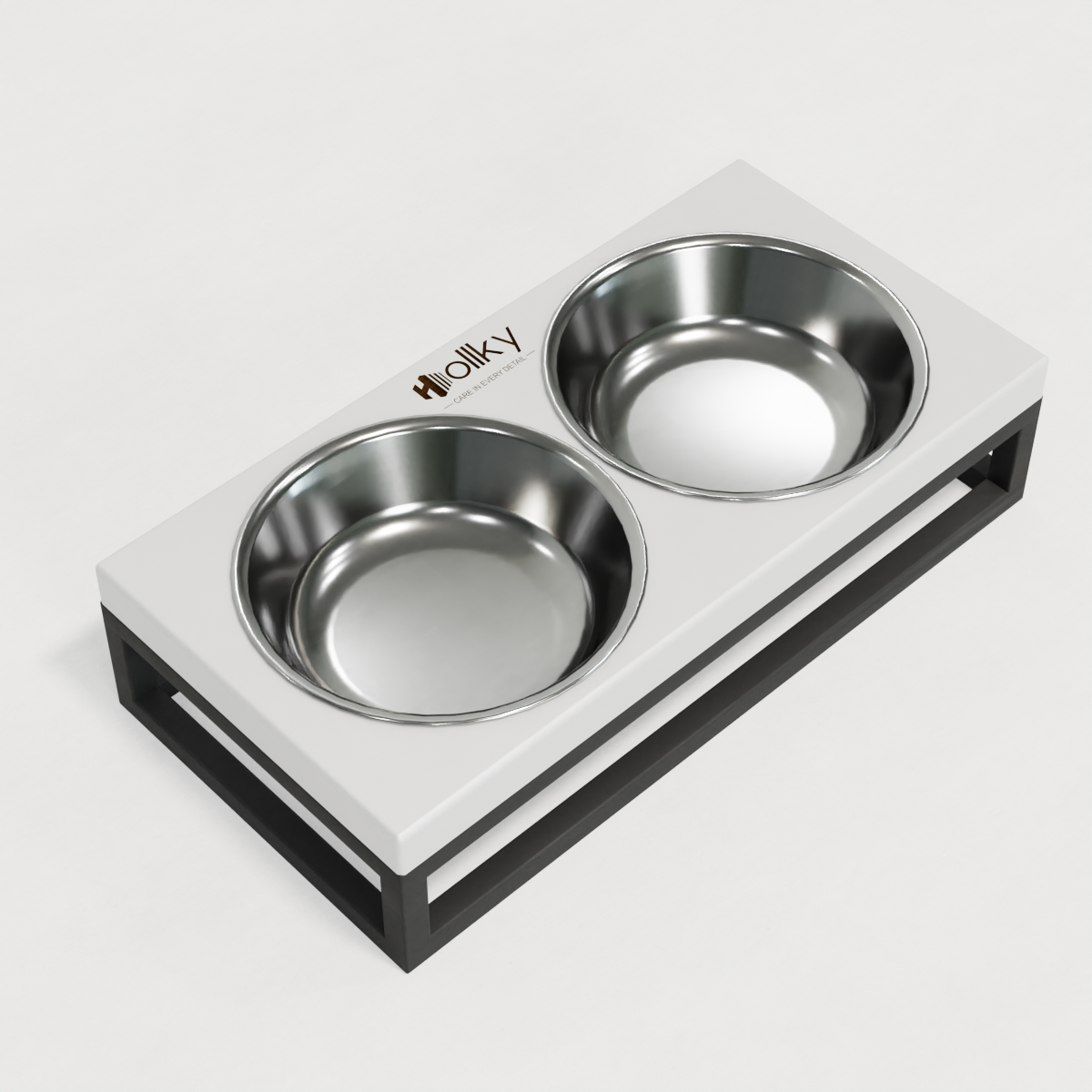 Миски на підставці для маленьких собак і котів Hollky Base XS 2х0,25 л (BXS-28145-GRWH) - фото 5
