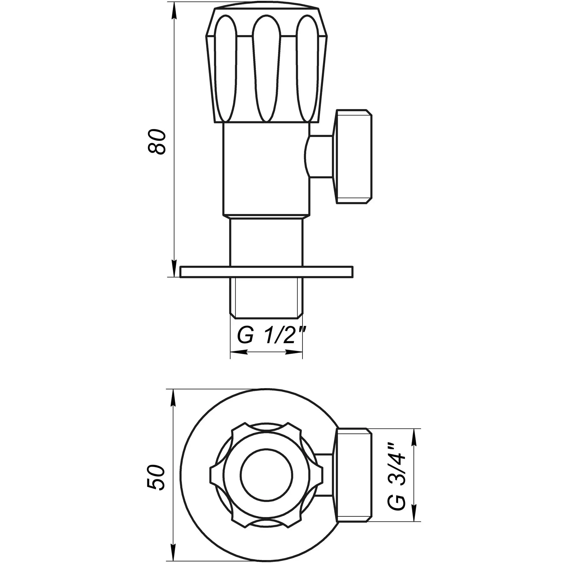 Кран вентильный угловой Professional 1/2"х3/4" NV-QP999 - фото 5