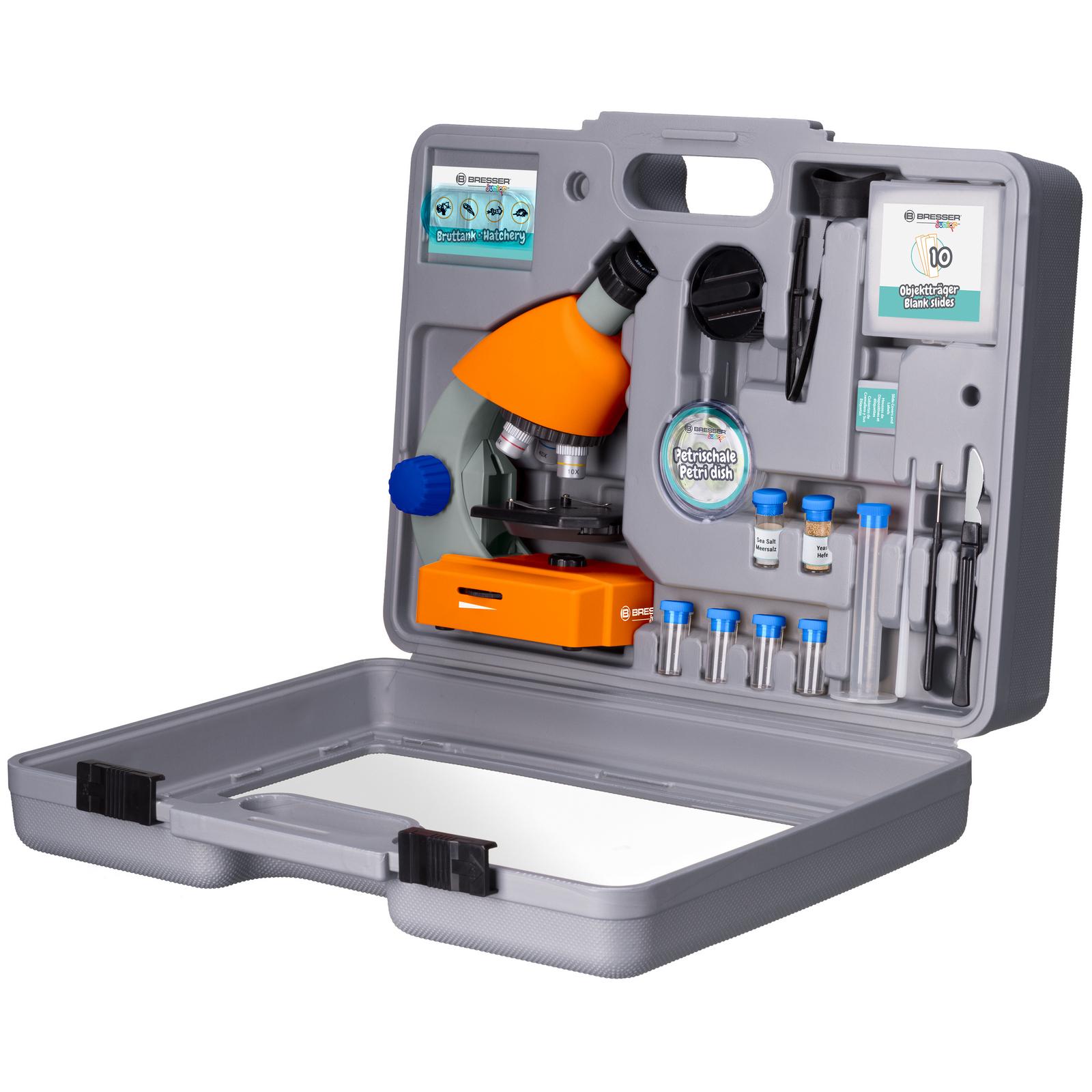 Микроскоп Bresser Junior 40x-640x с кейсом Orange