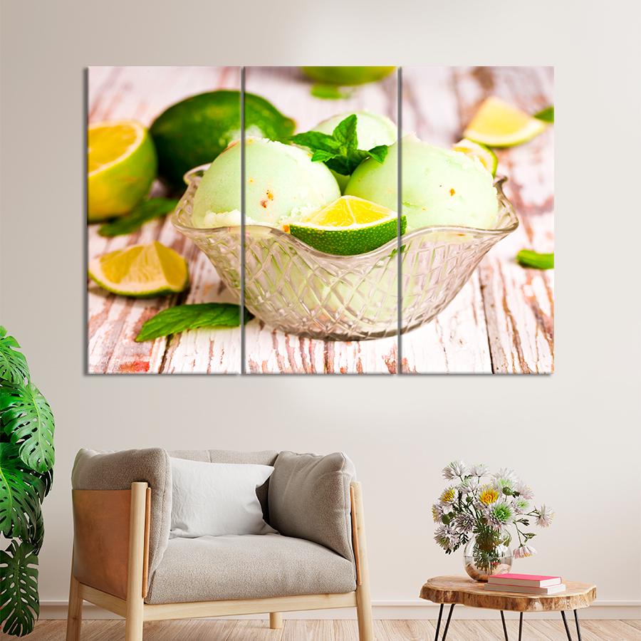 Настенний декор Красивый десерт лаймовое мороженое 156x100 см (A349-3)