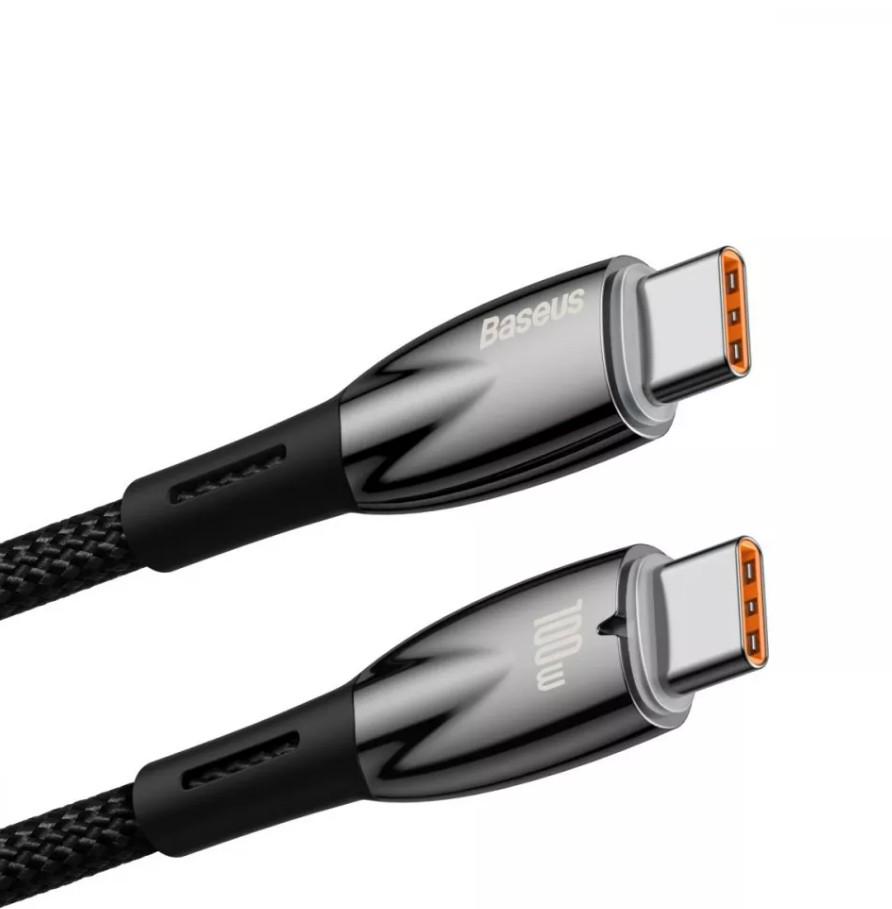 Кабель Baseus CADH000701 Glimmer Series Fast Charging Type-C to Type-C 100W 1 м Black (11066871) - фото 5
