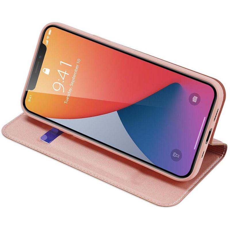 Противоударный Чехол-книжка Dux Ducis с карманом для визиток для Apple iPhone 13 Pro (6.1") Rose Gold - фото 4