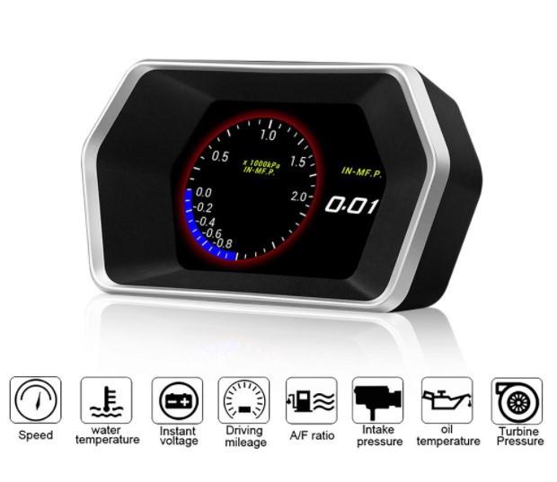 Бортовий комп'ютер OBD2 HUD P17 GPS (1533605549) - фото 2