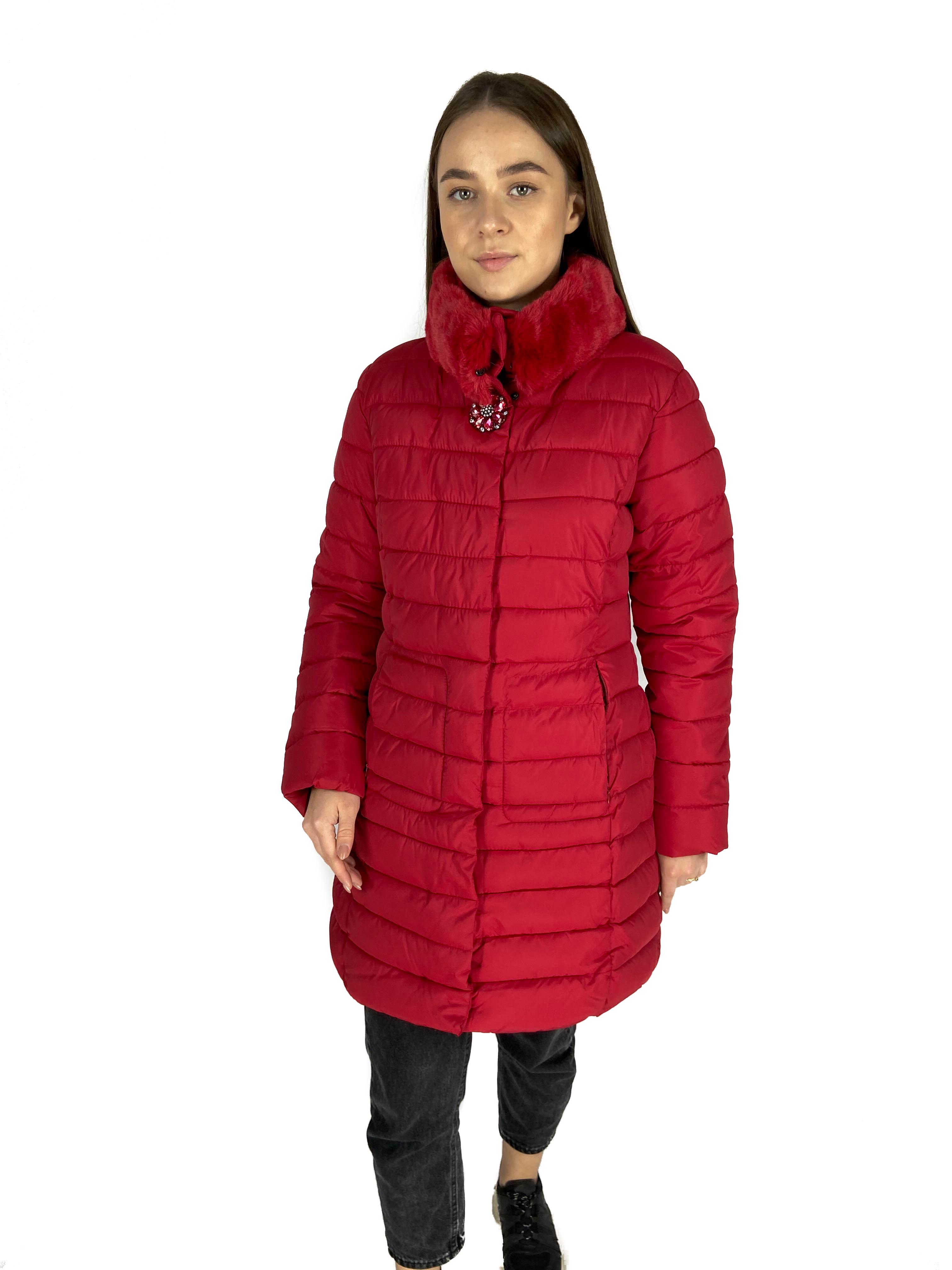 Куртка женская зимняя Xue YuHui без капюшона 2XL Красный (BR958)