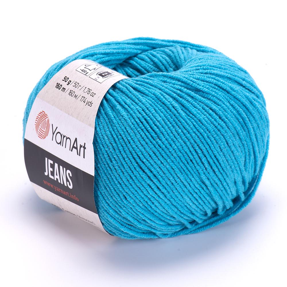 Пряжа YarnArt Jeans 55 яркая бирюза (2319)