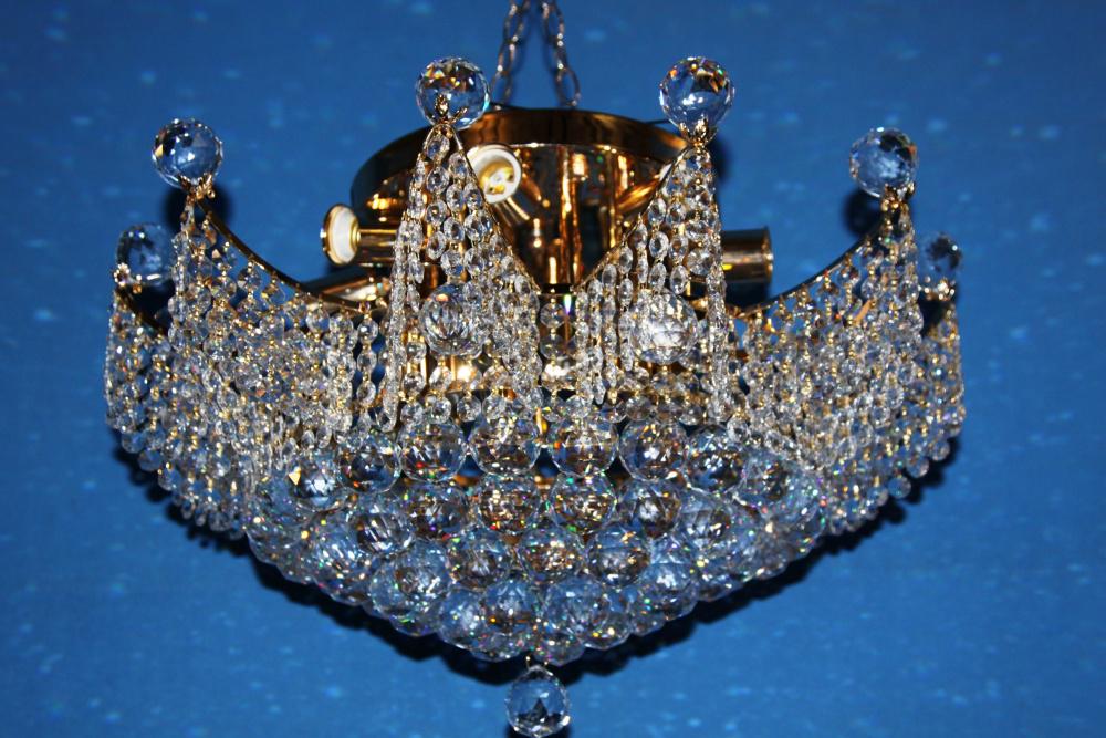 Хрустальная люстра L0485/12 Золото/Белый (AN000636)