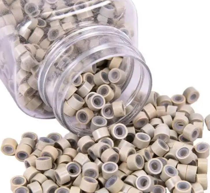 Мікрокільця для холодного нарощування із силіконом 500 шт. 5 мм Блонд (2105264067)