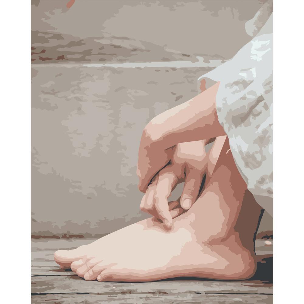 Картина по номерам Strateg Премиум Нежные ножки 40x50 см (DY114)