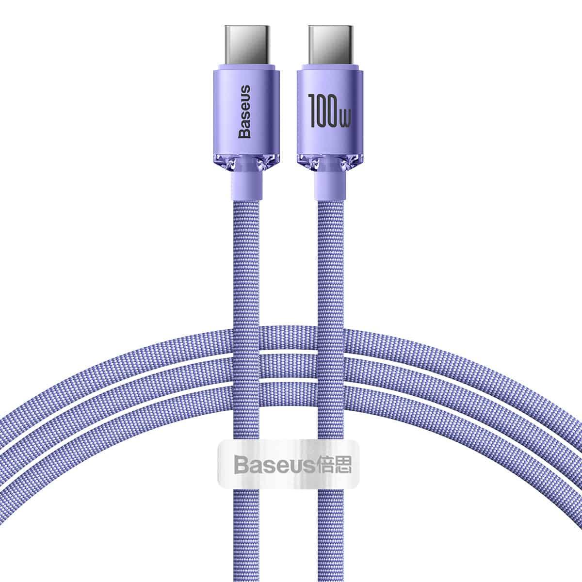Кабель синхронізації Baseus Crystal Shine Series Type-C 100W 2m Cable, Purple