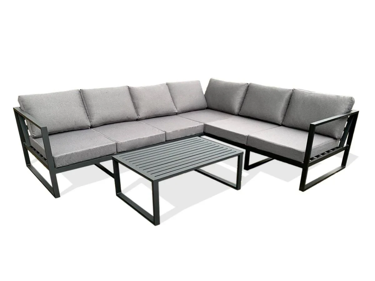 Комплект вуличних м'яких меблів Loft на металевому каркасі для тераси Сірий (KS-1221)