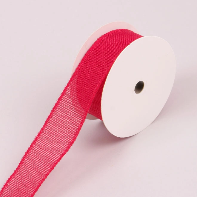 Лента с проволокой Красный 4 см х 6 м Малиновый (44452)