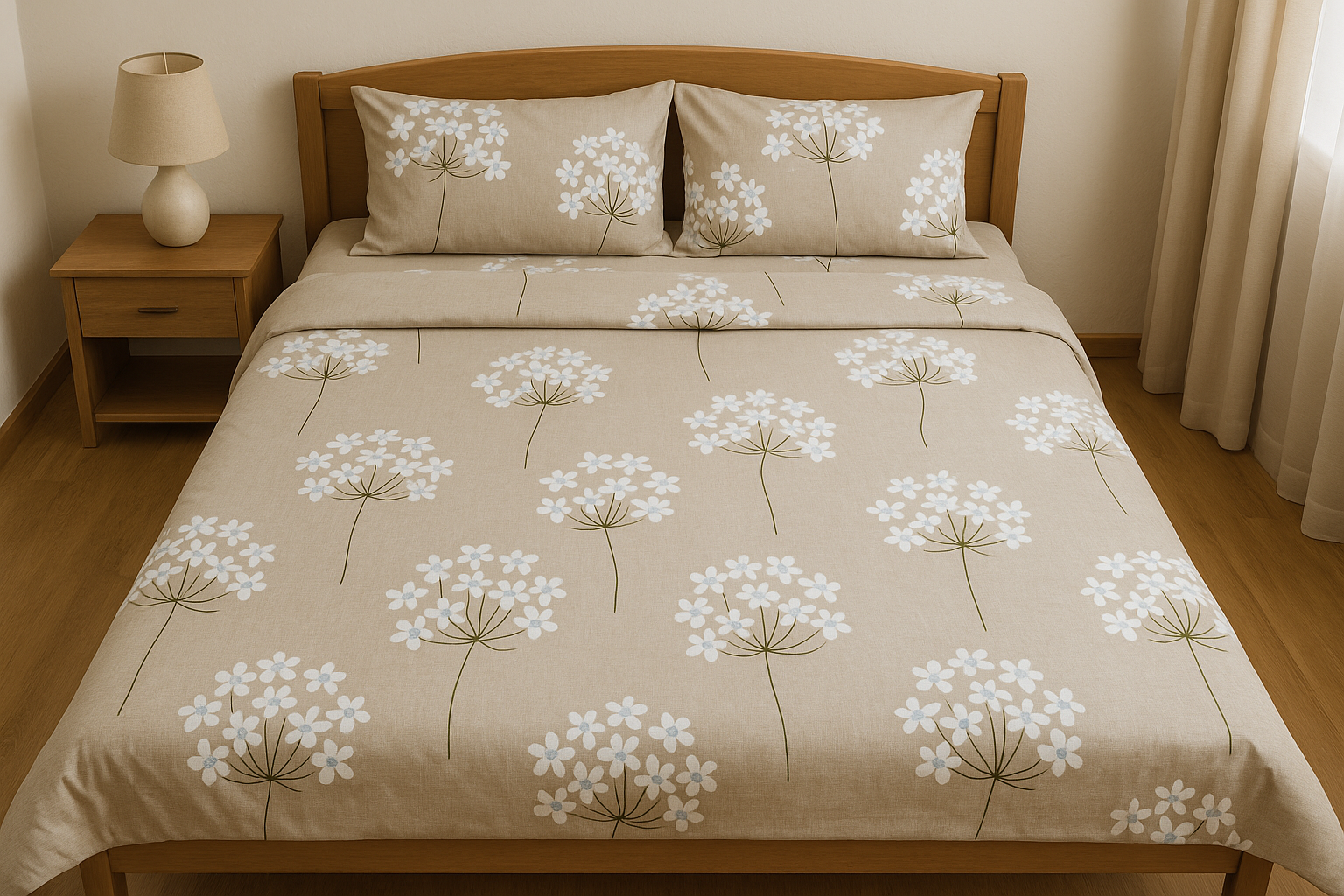 Комплект постельного белья Flowers полуторный ранфорс 150х220 см (R-175/WP/1.5)