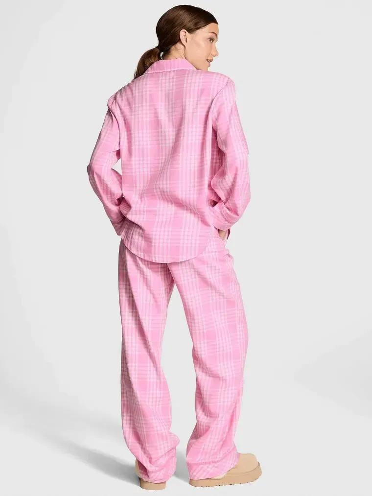 Піжама фланель сорочка/штани Victoria's Secret & PINK Long Pajama Set Regular XL Рожевий (2681262D) - фото 2 Піжама фланель сорочка/штани Victoria's Secret & PINK Long Pajama Set Regular XL Рожевий (2681262D) - фото 2