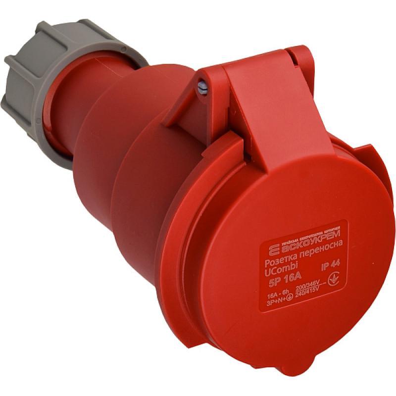 Розетка переносная АСКО-УКРЕМ полиамид серии UСombi 5P 3Р+ РЕ+N 16A IP 44 (A0080010129)