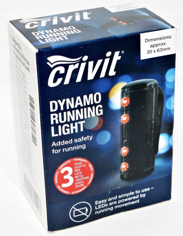 Фонарь для бега Crivit Dynamo 30x60 мм (4055334311427)