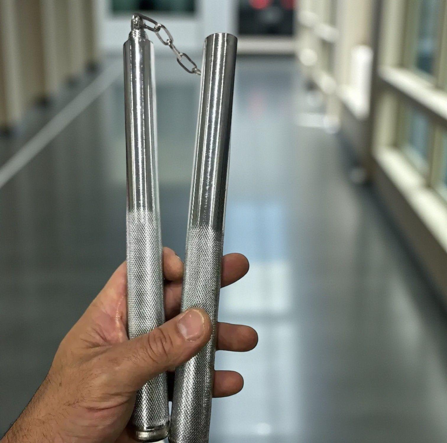 Нунчаки тренировочные трансформеры 2в1 стальные Серебристый (3_7_0_1C) - фото 4 Нунчаки тренировочные трансформеры 2в1 стальные Серебристый (3_7_0_1C) - фото 4