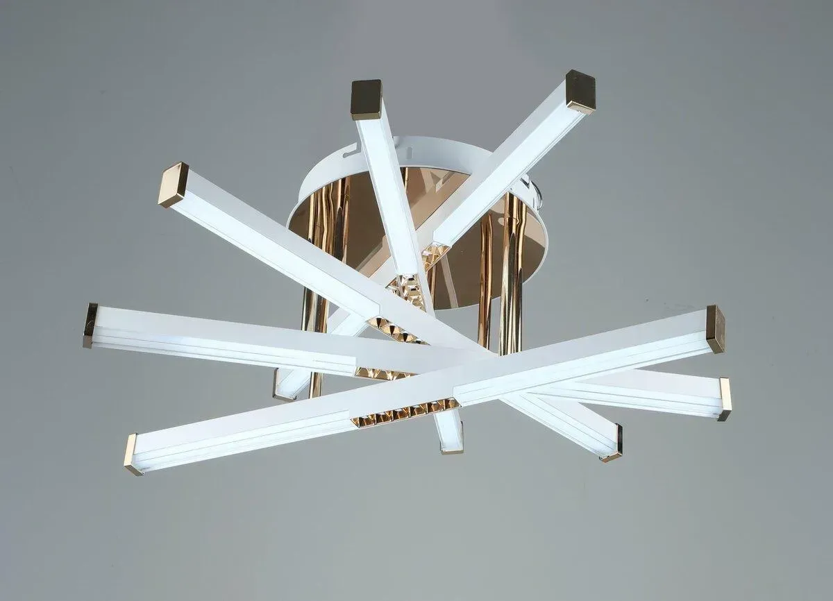 Люстра стельова світлодіодна Sirius B YH839/5 WT+GD на п'ять плафонів 3000-6500К IP20 65W Золотий (00000139238)