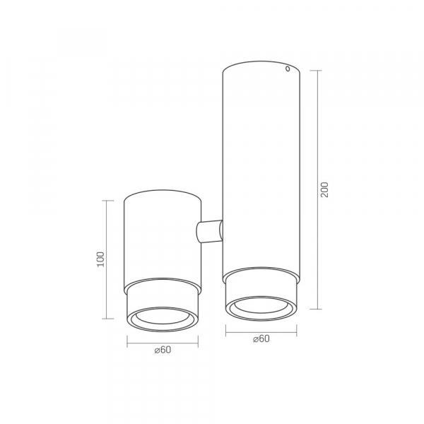 Светильник накладной Videx под лампу GU10 SPF07 поворотный Белый/Черный (29013361) - фото 4 Светильник накладной Videx под лампу GU10 SPF07 поворотный Белый/Черный (29013361) - фото 4
