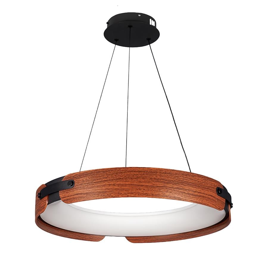 Люстра подвесная светодиодное кольцо Levistella 781P3958 580 DWD Черный/Темное дерево