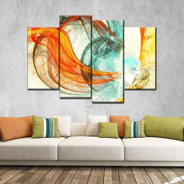 Модульная картина KIL Art Потоки красок из четырех частей 129x90 см (M4_L_205)