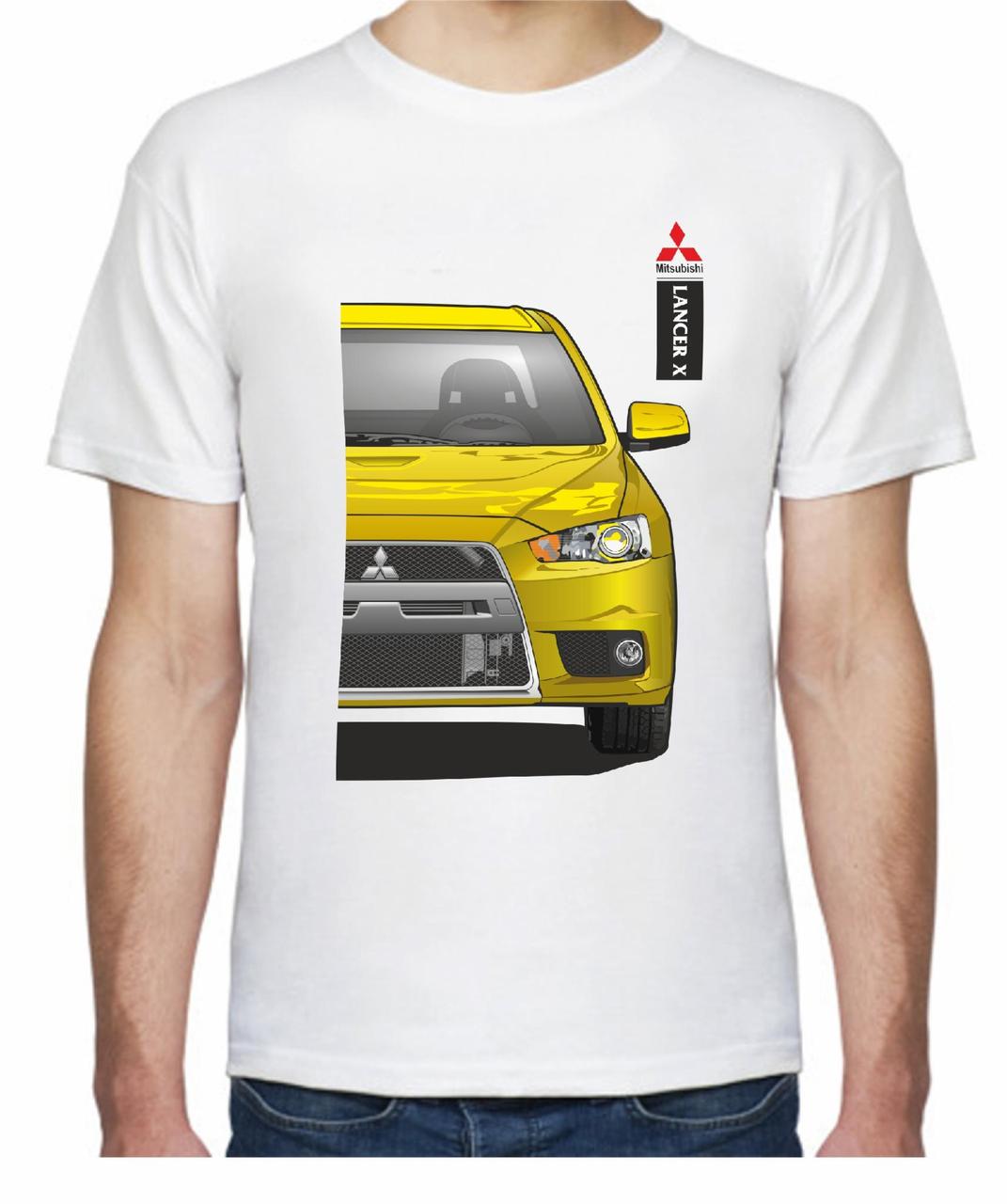 Футболка мужская Avtolife Mitsubishi Lancer X FR 407101 S Желтый/Белый (2496438603)