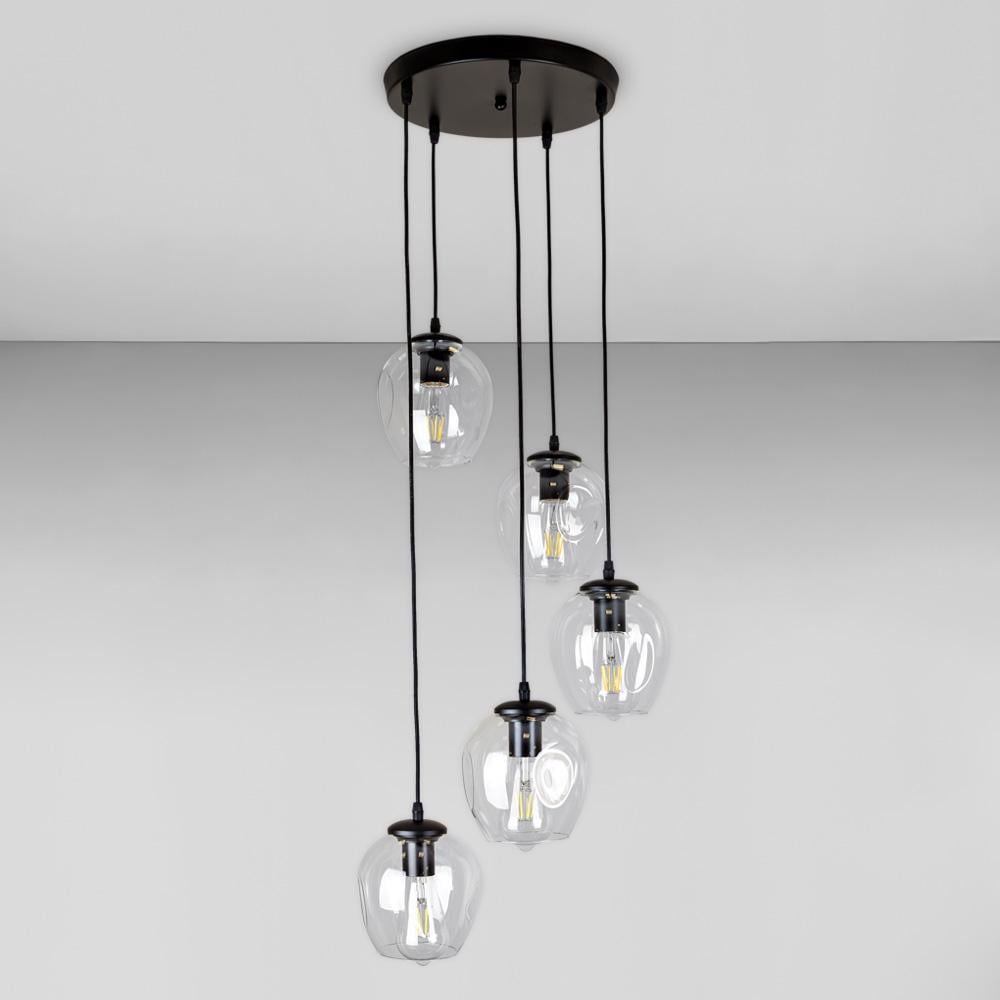 Люстра подвесная лофт Light House LS-17191F-5 BK/CL 300 Черный/Прозрачный