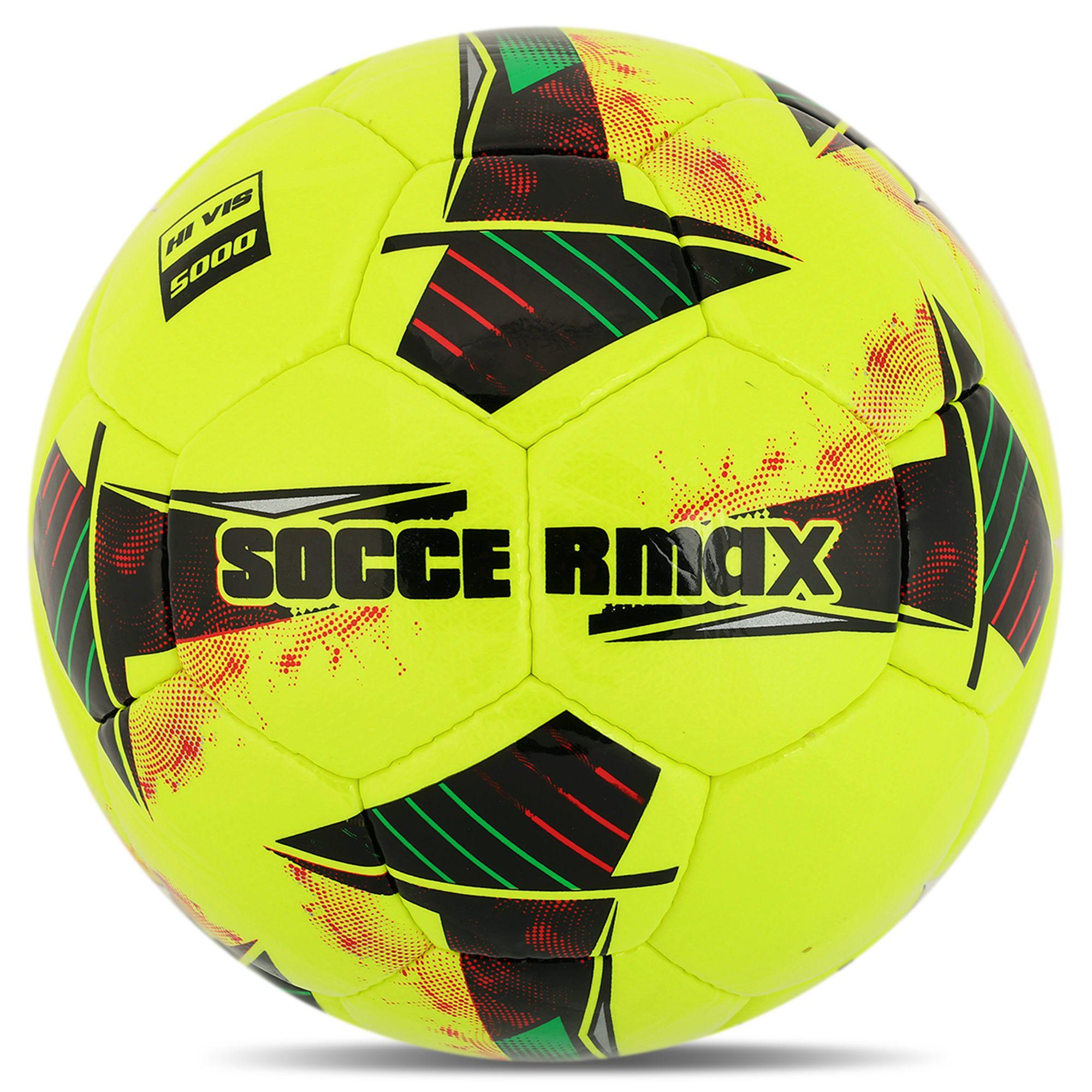 Мяч футбольный ламинированный SOCCERMAX FB-4138 сшит вручную PU №5 5 слоев (FB-4138_Желтый)