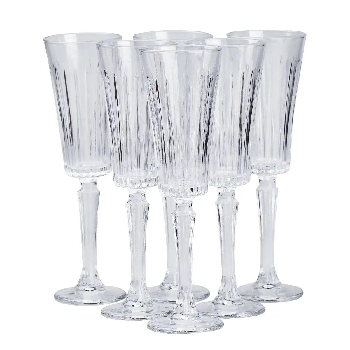 Набір келихів для шампанського з товстого скла 6 штук 150 мл Прозорий (22775490) - фото 2