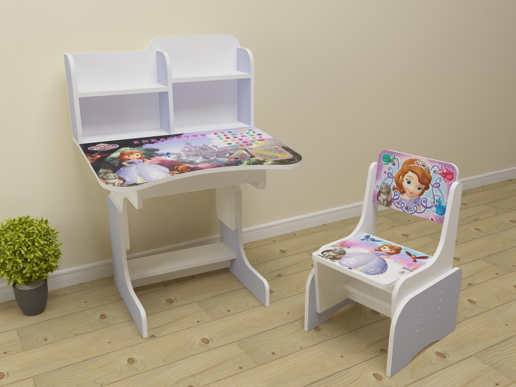 Комплект парта і стілець-трансформери Софія від 3 років Малиновий (006)