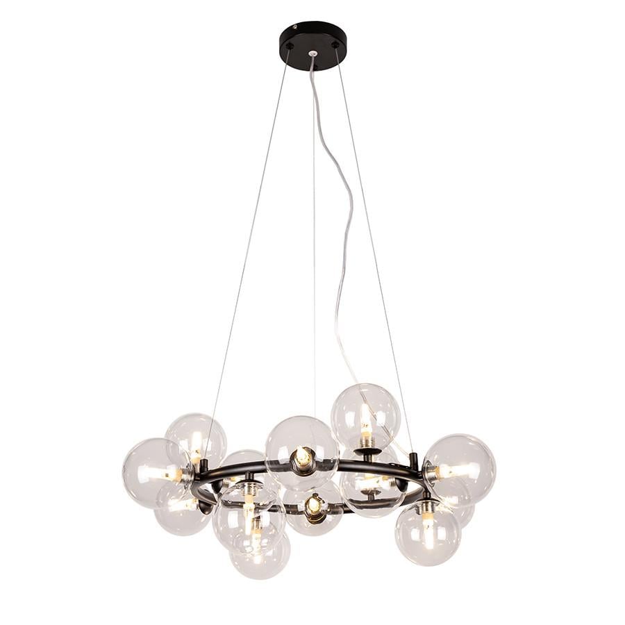 Люстра підвісна на 15 плафонів 7841019-15 BK/CL Чорний/Прозорий - фото 2 Люстра підвісна на 15 плафонів 7841019-15 BK/CL Чорний/Прозорий - фото 2