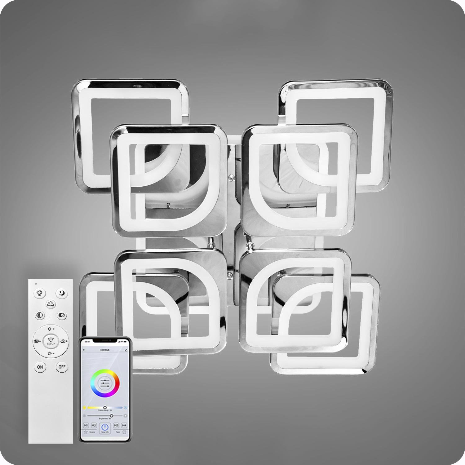 Люстра світлодіодна 517 Light 3color з пультом 192 Вт Хром (01552) - фото 5 Люстра світлодіодна 517 Light 3color з пультом 192 Вт Хром (01552) - фото 5