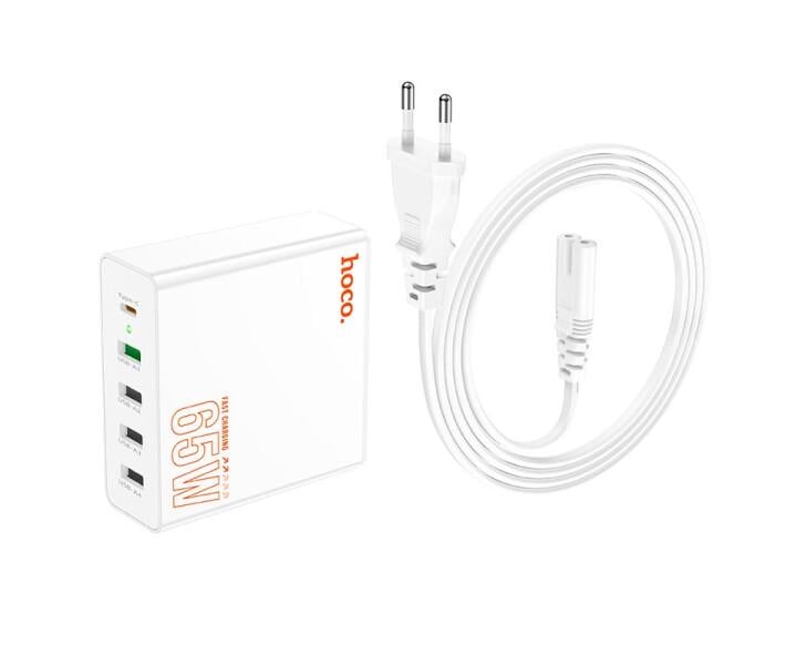 Зарядний пристрій мережевий Hoco Vision C114A 4USB Type-C QC 65W 3A Білий (18243370)