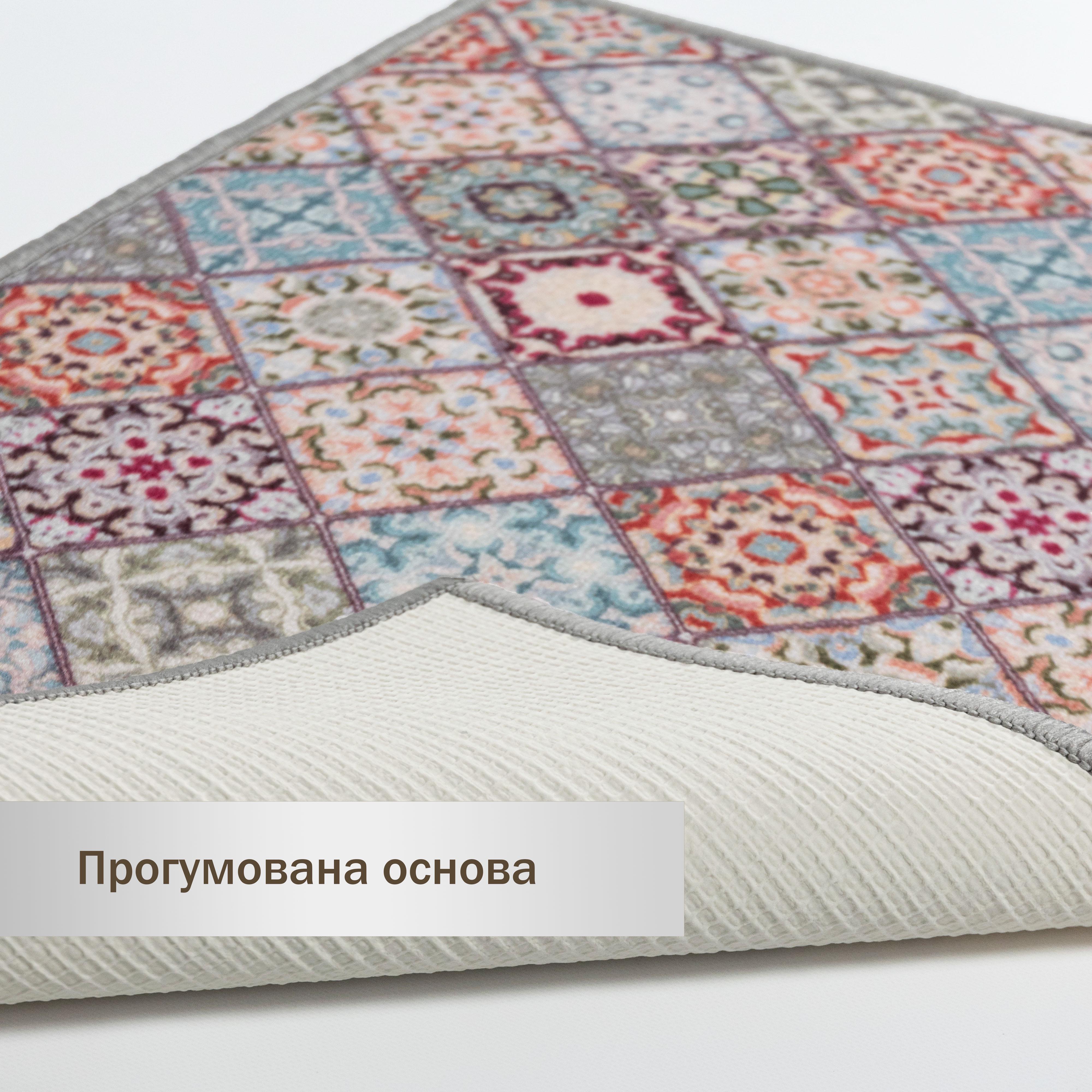 Набір килимків для ванної кімнати та туалету Print 202-2 80х120/57х60 см Сірий/Блакитний (483460849) - фото 2