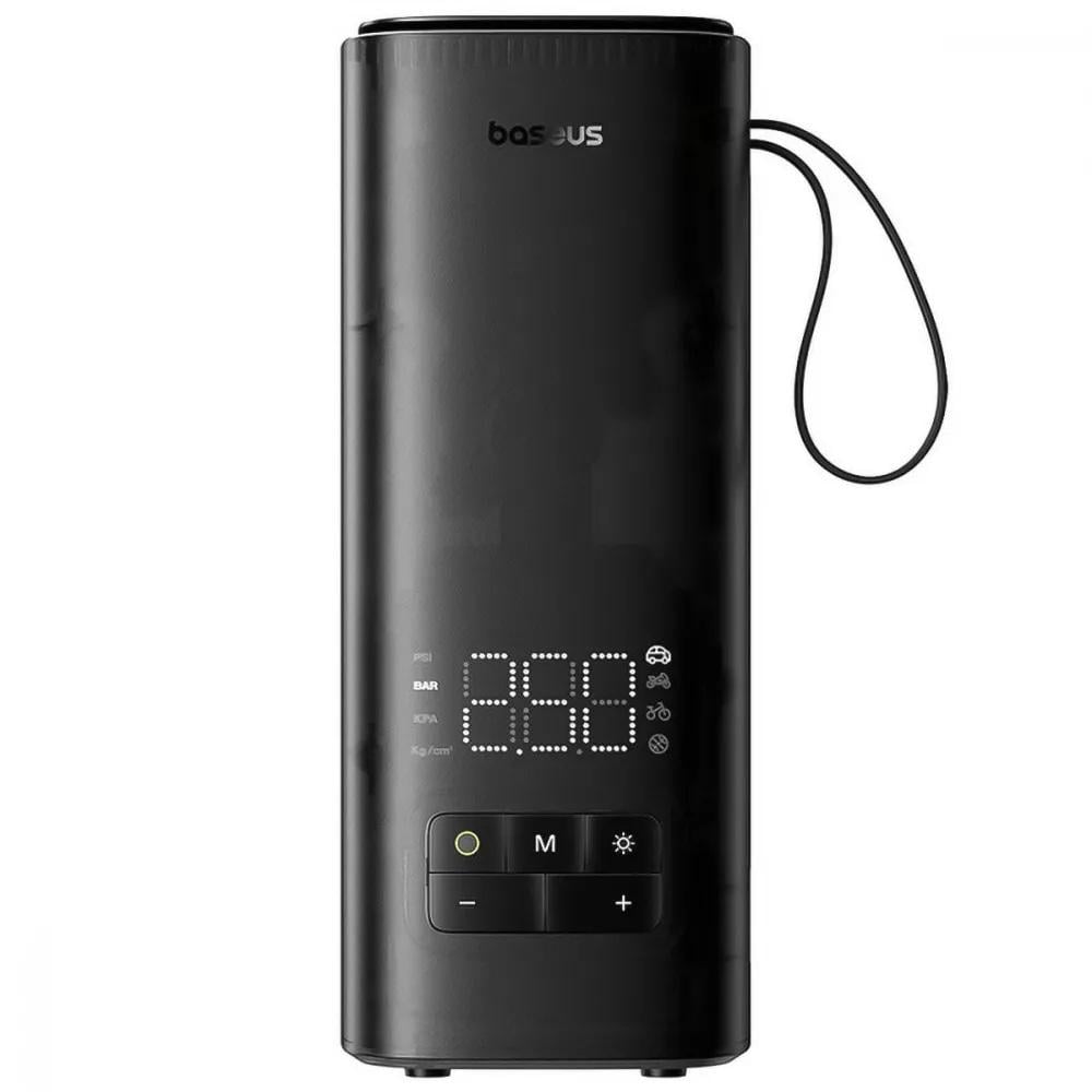Компрессор автомобильный Baseus C11123202111-00 портативный SuperMini Mega Series с LED-дисплеем 4 режимами Black (618460)