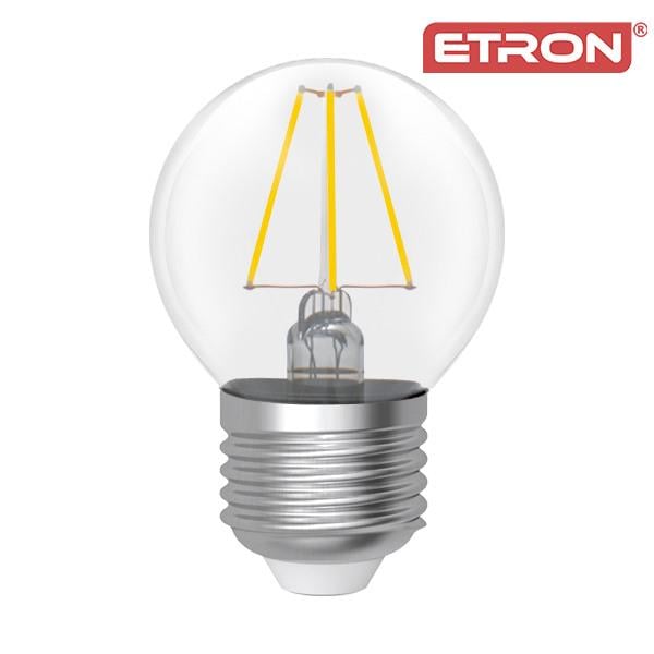 Світлодіодна лампа філаментна ETRON Filament 1-EFP-141 G45 8W E27 3000K Прозорий (13740) - фото 2