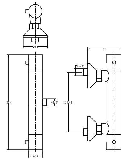 Змішувач для душу Invena Imola BT-11-001 термостатичний - фото 2