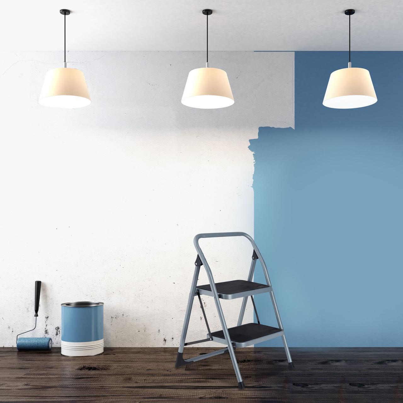 Стрем'янка розкладна Relaxdays на 2 сходинки Сірий/Чорний - фото 2 Стрем'янка розкладна Relaxdays на 2 сходинки Сірий/Чорний - фото 2