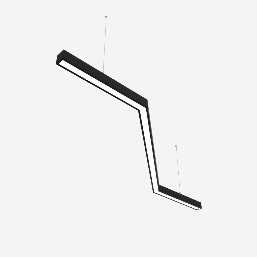 Светильник светодиодный X-LED 80 Вт зигзаг 1450x555x43 мм Черный (LSNZ-80b) - фото 1