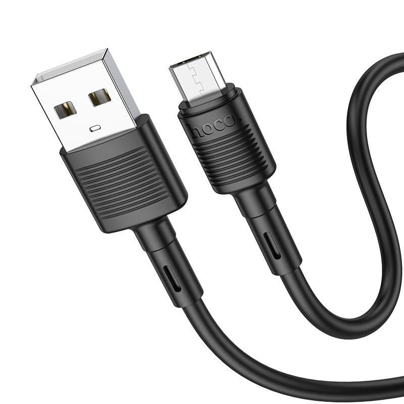 Кабель Hoco Micro USB Victory charging data cable X83 1 м 2.4A Черный - фото 3