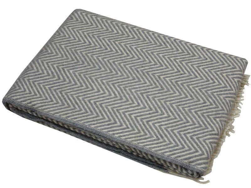 Плед шерстяной Vladi Шарлотта 140х200 см полуторный Серый (2000028207)