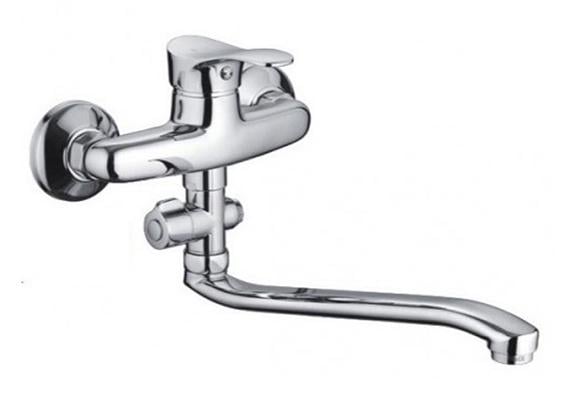 Смеситель для ванны Frap F2114-B длинный изогнутый гусак Хром (35369)