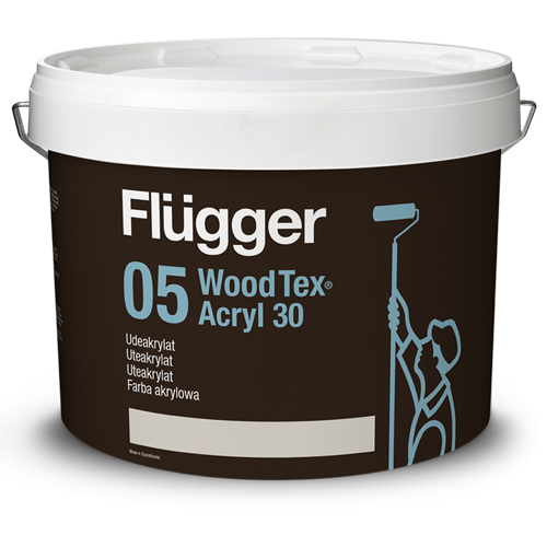 Краска акриловая для древесины Flugger 05 Wood Tex Acryl 30 Paint Base 4 под тонирование 9,1 л Прозрачный