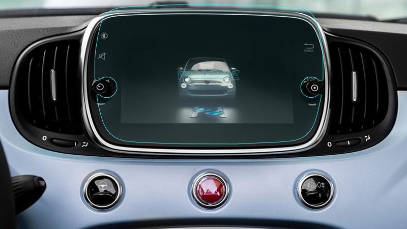 Защитное стекло Pixsel гибридное матовое на монитор Fiat 500 9,6" 2018