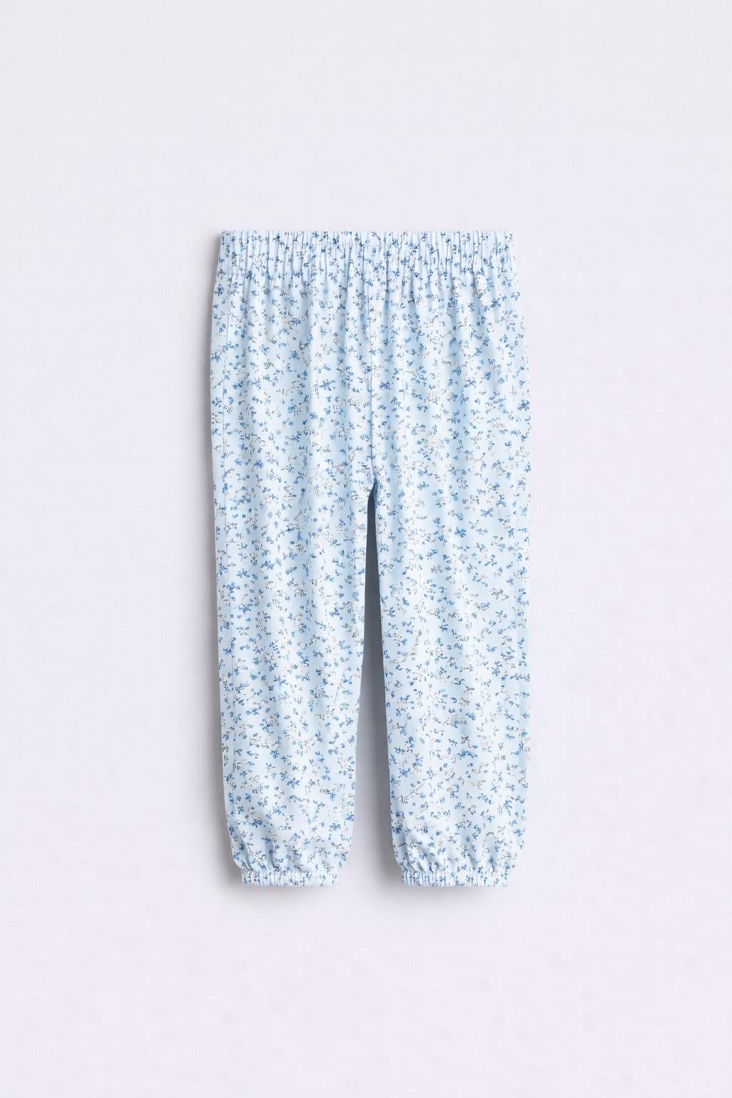 Брюки H&M Цветы 128 см Голубой (1010262)