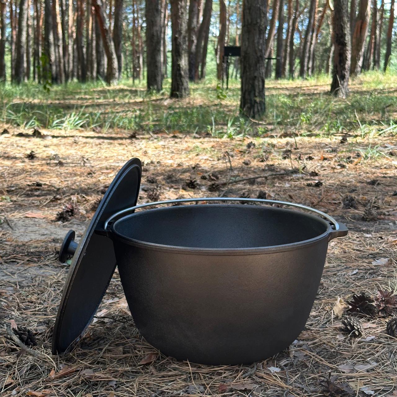 Котел туристический чугунный с крышкой 8 л (КТ-08)