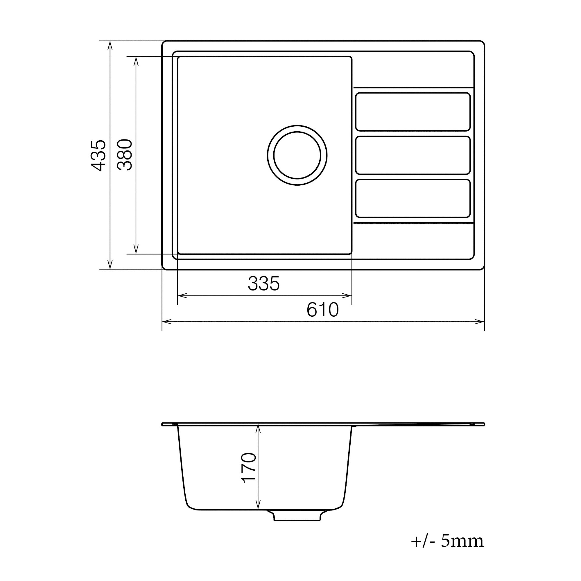 Мойка для кухни Vankor Easy Emp 02.62 Gray с сифоном Vankor (351563) - фото 5