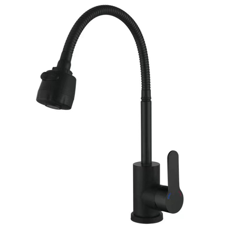 Смеситель для кухни Zerix DAX-011 Reflector с нержавеючей стали SUS304 Black (ZX4822)