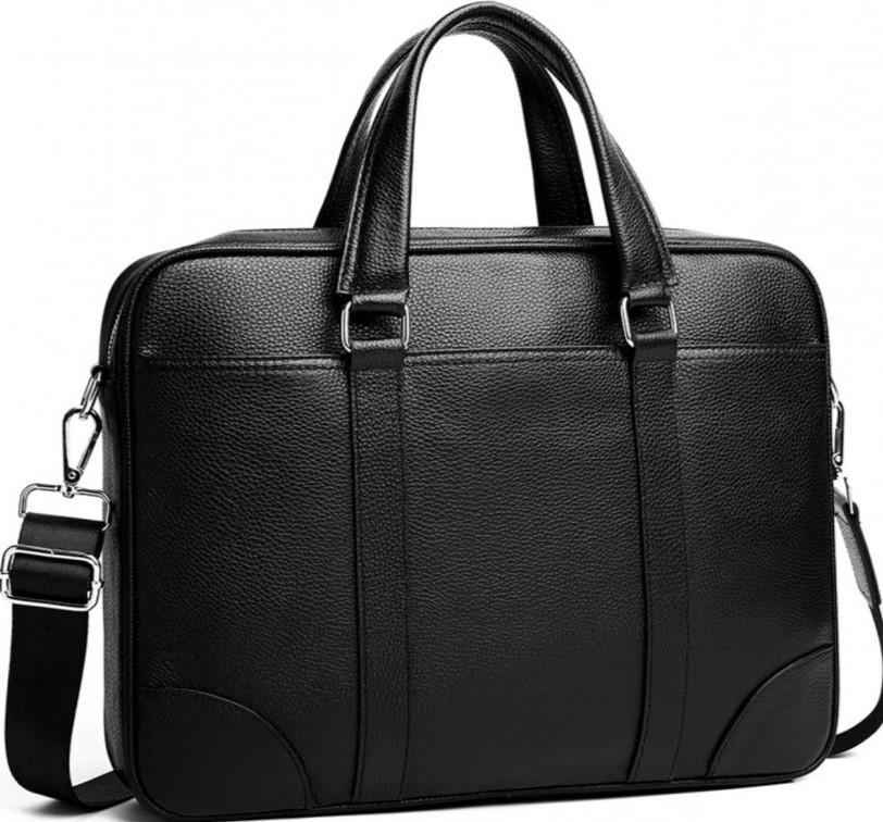 Сумка шкіряна чоловіча для документів і ноутбука SL-21511 Чорний