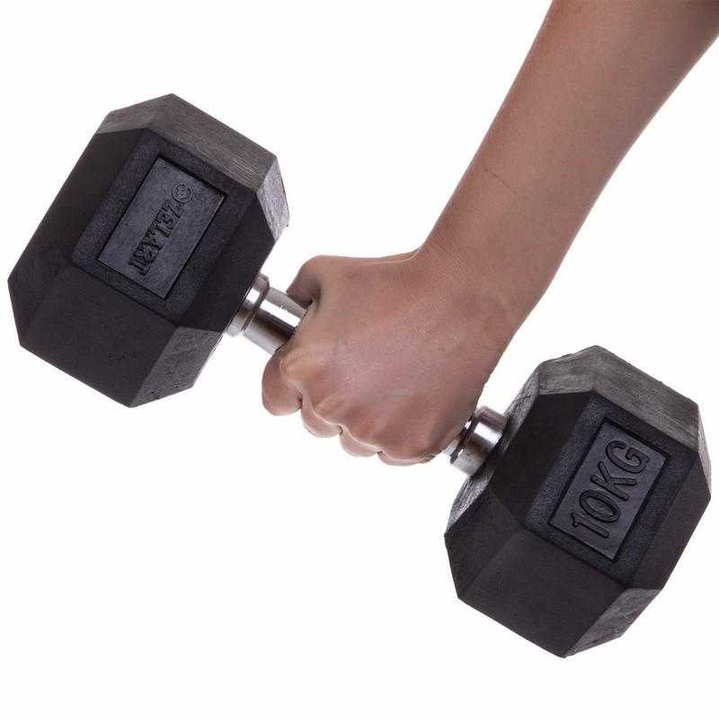 Гантель цільна Zelart TA-5159-10 шестигранна 1 шт. 10 кг (DR002835) - фото 4 Гантель цільна Zelart TA-5159-10 шестигранна 1 шт. 10 кг (DR002835) - фото 4